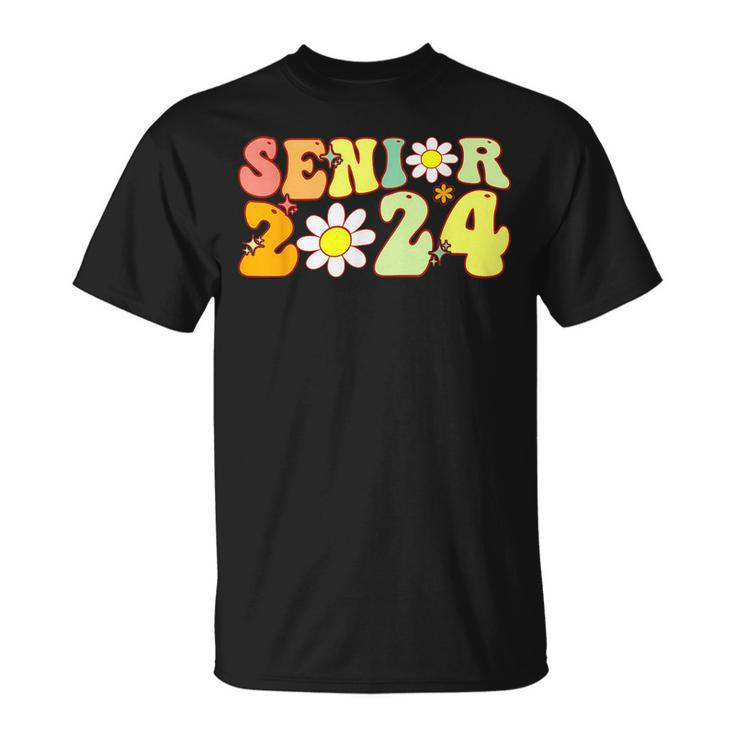 Groovy Senior 2024 Back To School Graduation Class Of 2024  Unisex T-Shirt