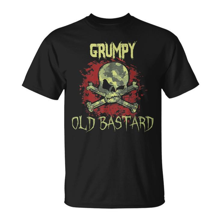 Grumpy Man Husband Grandpa Warning Grumpy Old Bastard  Unisex T-Shirt