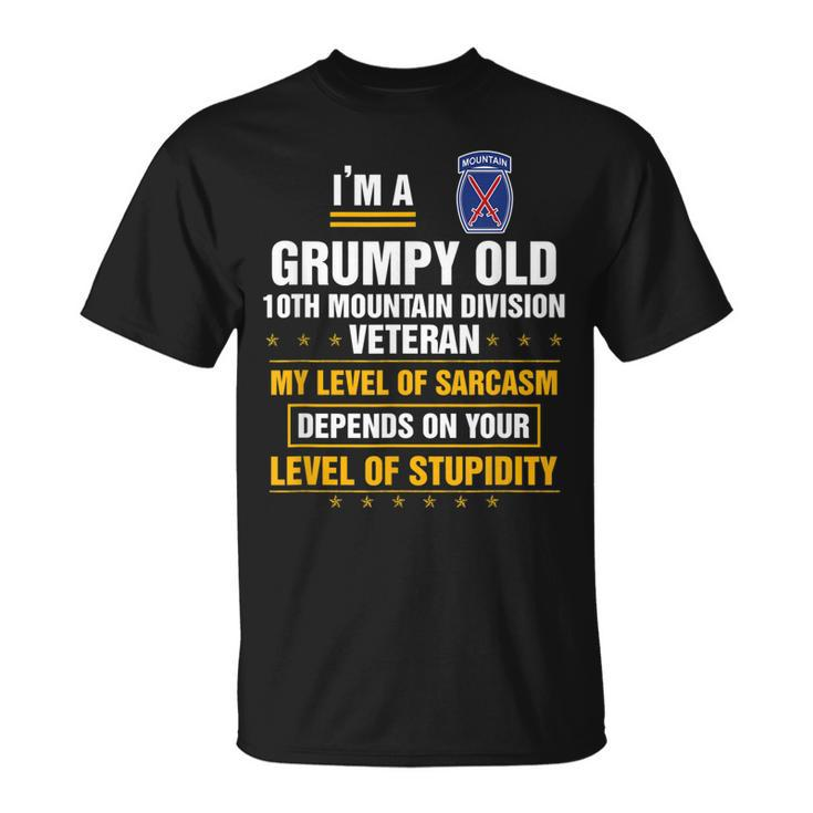 Grumpy Old 10Th Mountain Division Veteran Veterans Day   Unisex T-Shirt