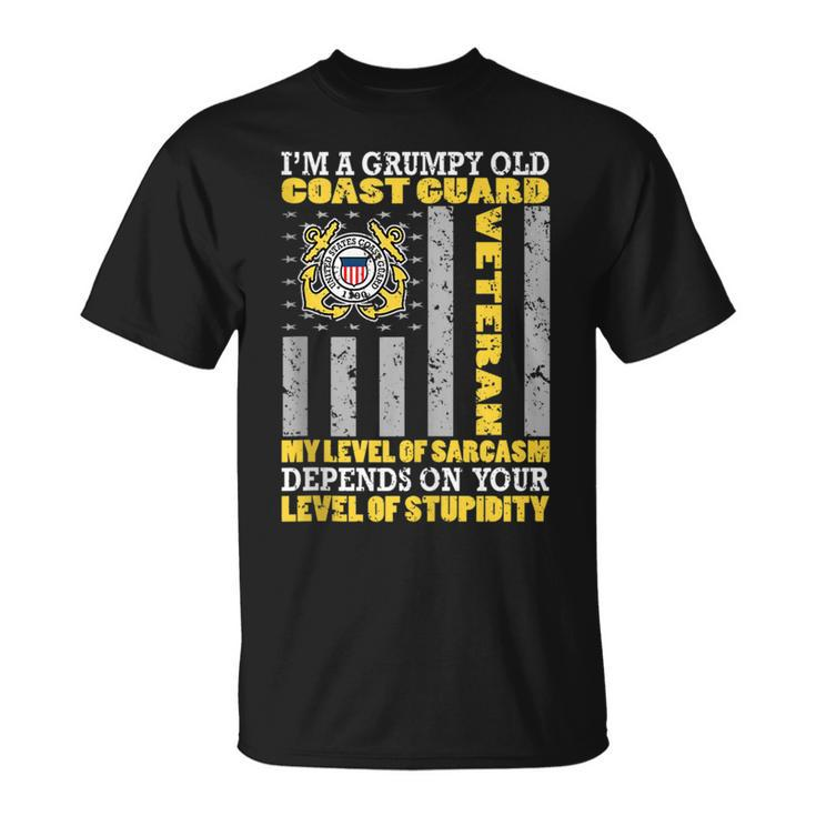 Grumpy Old Coast Guard United States Military Veteran Gift Veteran Funny Gifts Unisex T-Shirt