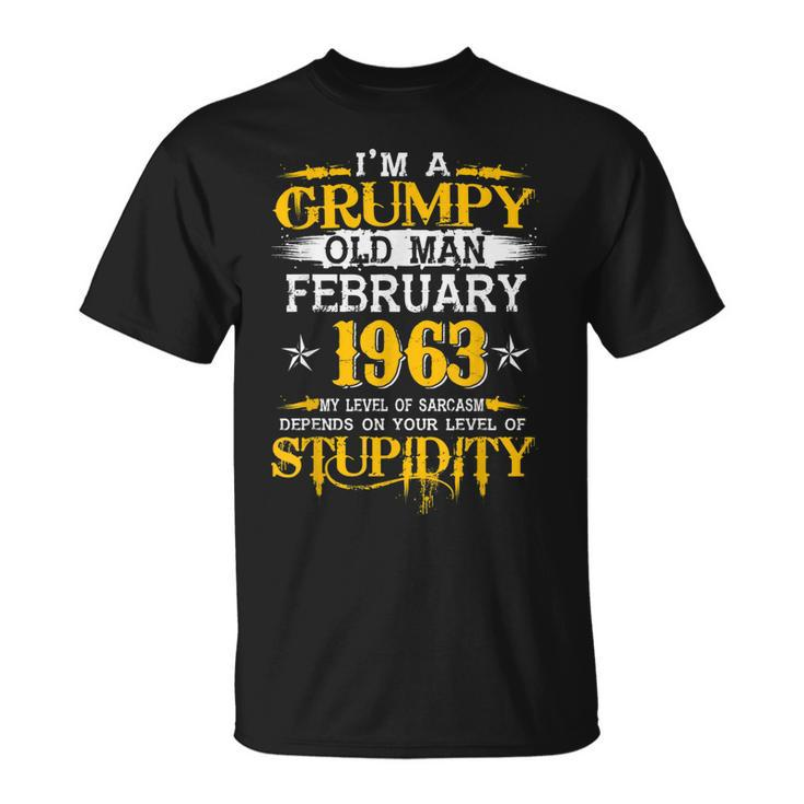 Grumpy Old Man Born In February 1963 57Th Birthday  Unisex T-Shirt