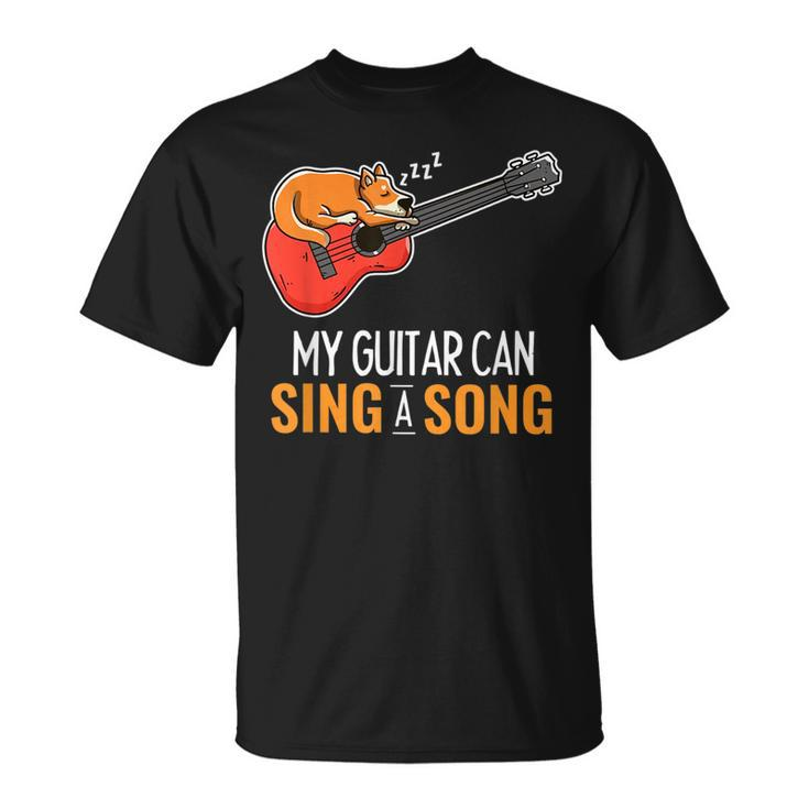 Guitar Sing A Song Corgi Sleeping Acoustic Guitarist  Unisex T-Shirt