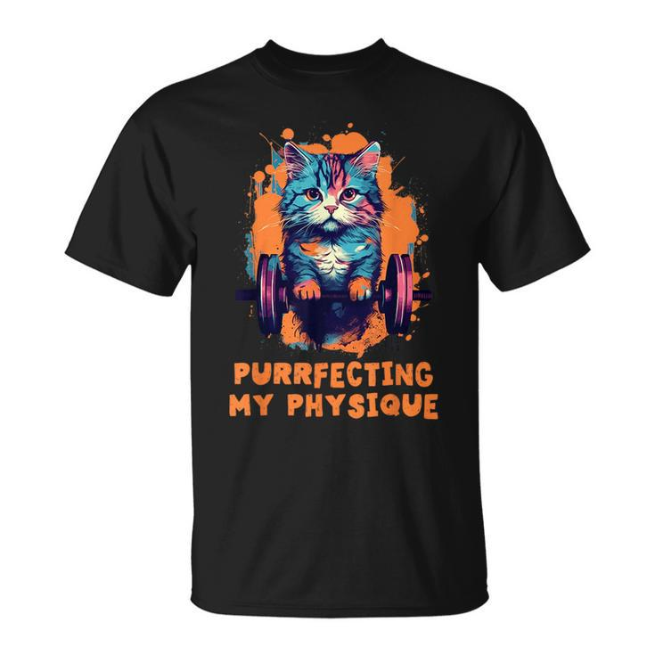 Gym Workout Or Fitness Gift Funny Cat In A Gym  Unisex T-Shirt