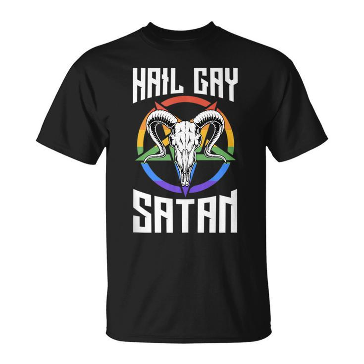 Hail Gay Satan Lgbtq Pride Satanist Pentagram  Unisex T-Shirt