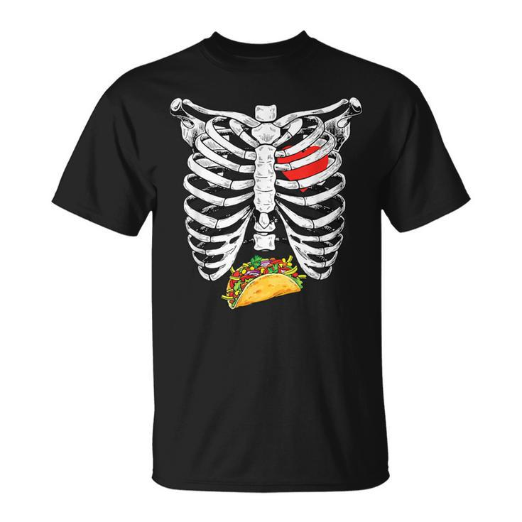 Halloween Dad Skeleton Costume Taco Matching Couple T-Shirt