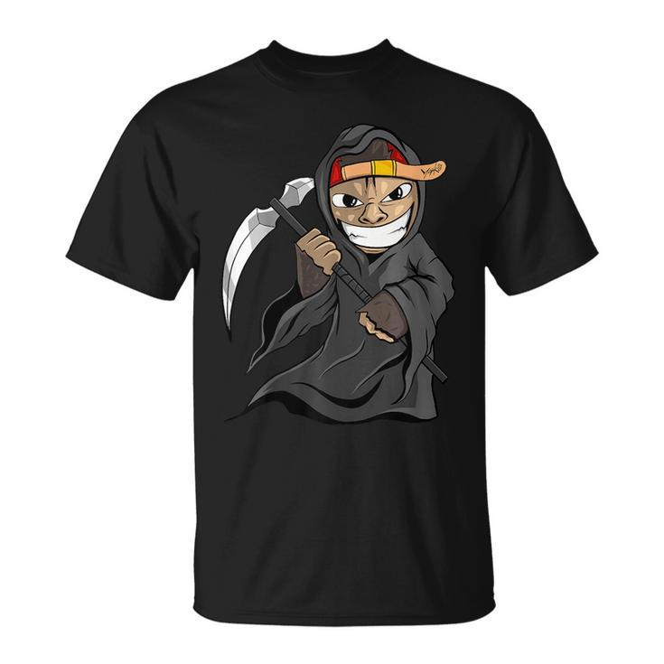 Halloween Grim Reaper Monkey Horror Scary Fancy Dress  Unisex T-Shirt