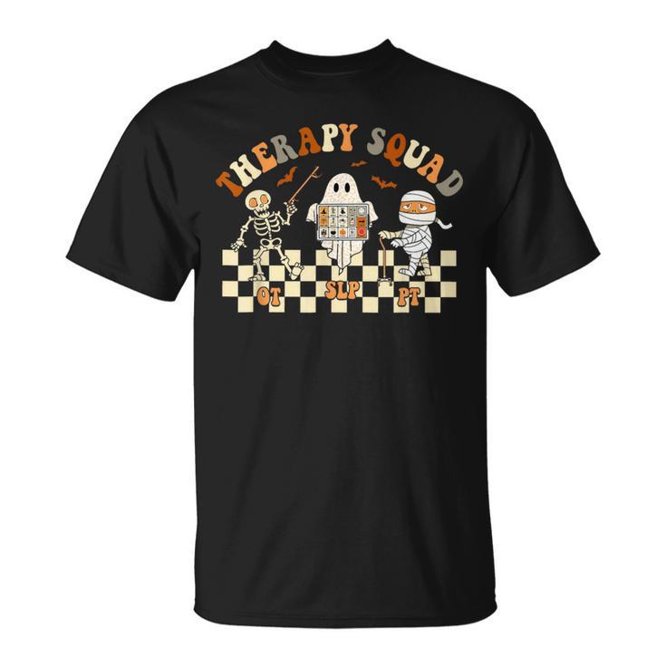 Halloween Retro Therapy Squad Slp Ot Pt Team Speech Physical T-Shirt ...