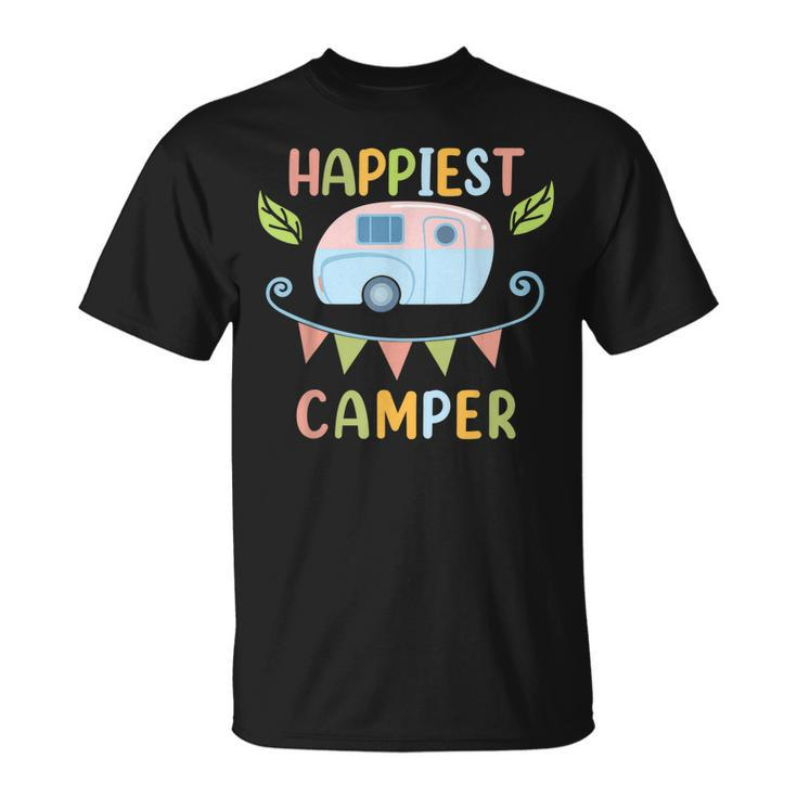 Happiest Camper Camping Girl Gift For Womens Unisex T-Shirt
