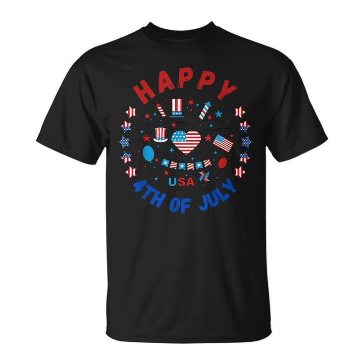 Happy 4Th Of July 2023 Usa Flag Happy Independence Day 2023 Usa Funny Gifts Unisex T-Shirt
