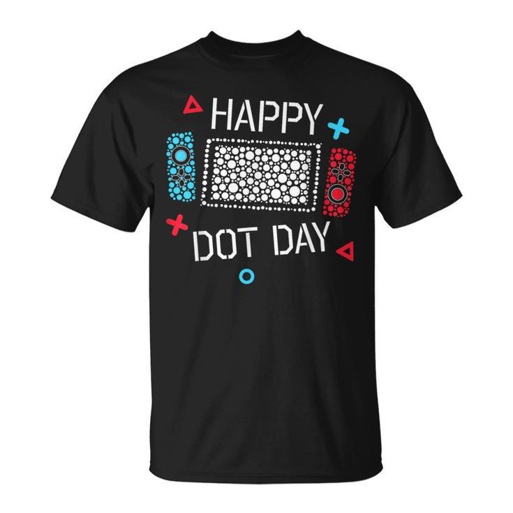 Happy Dot Day Gamers Boy Game Controller Colourful Polka Dot T-Shirt