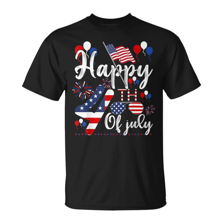 Happy Fourth Of July Patriotic American Us Flag 4Th Of July Unisex T-Shirt