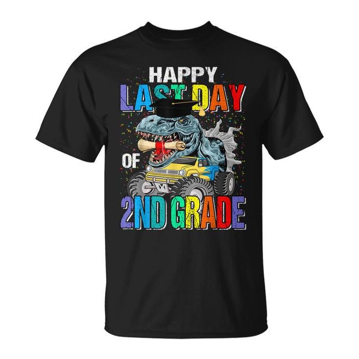 Happy Last Day Of 2Nd Grade Monster Truck Dinosaur Unisex T-Shirt