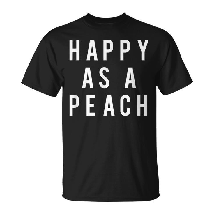 Happy As A Peach Slogan T-Shirt