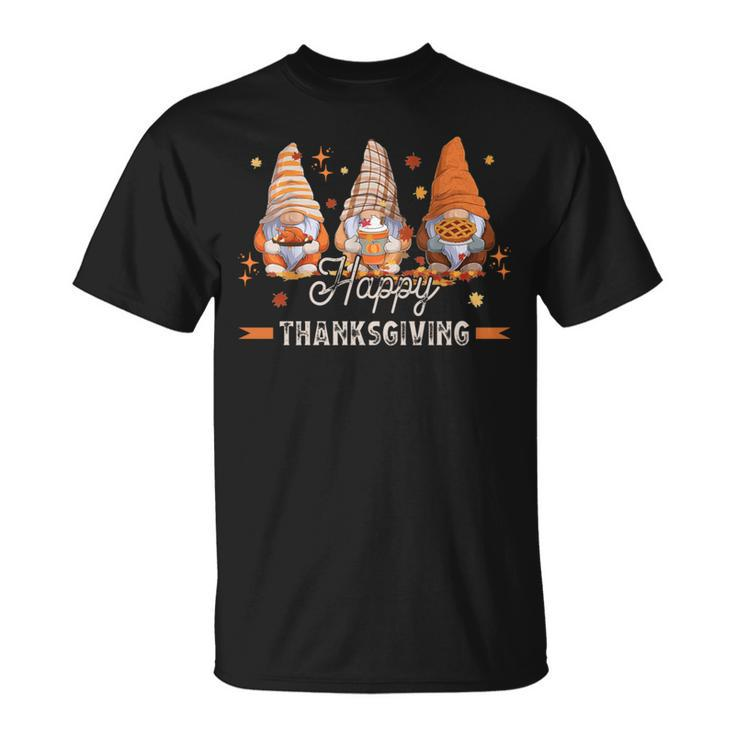 Happy Thanksgiving Autumn Gnomes With Harvest T-Shirt