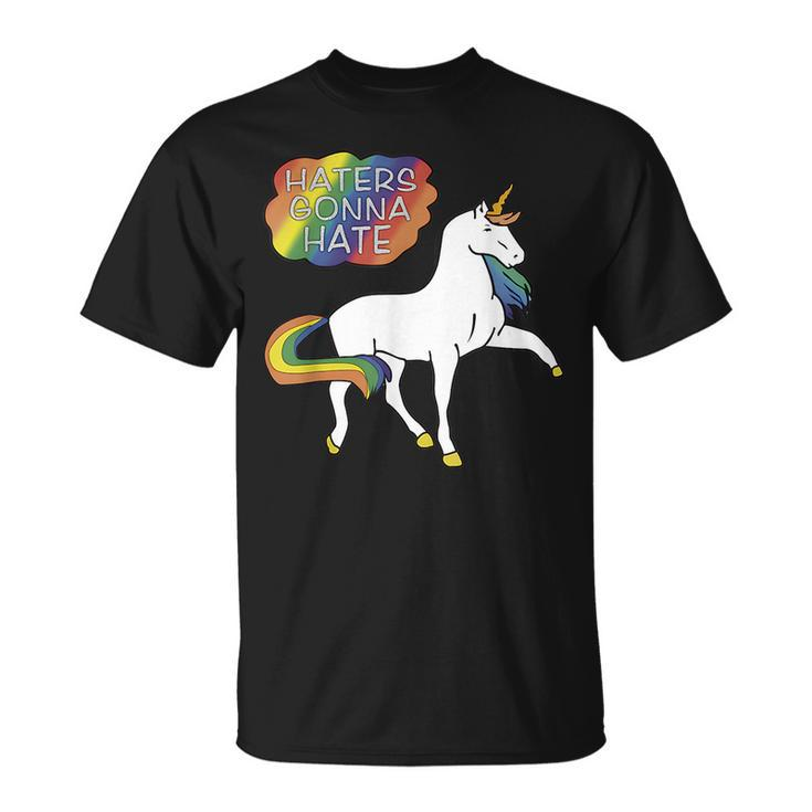 Haters Gonna Hate  Unicorn Meme  Unisex T-Shirt