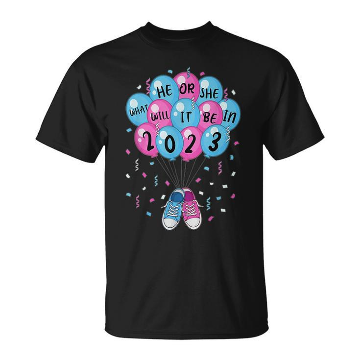 He Or She What Will It Be Gender Reveal Baby Announcement Unisex T-Shirt