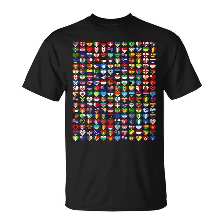 Heart Flags Of The Countries Of The World Flags Unity Day T-shirt