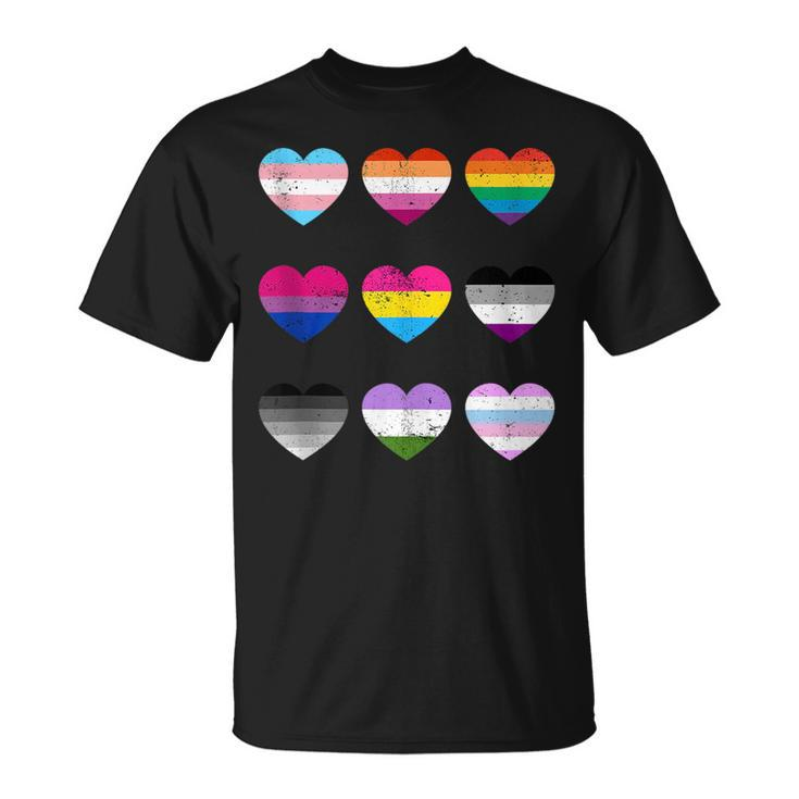 Heart Lgbt Flag Happy Pride Month Transgender Mtf Ftm Gays  Unisex T-Shirt