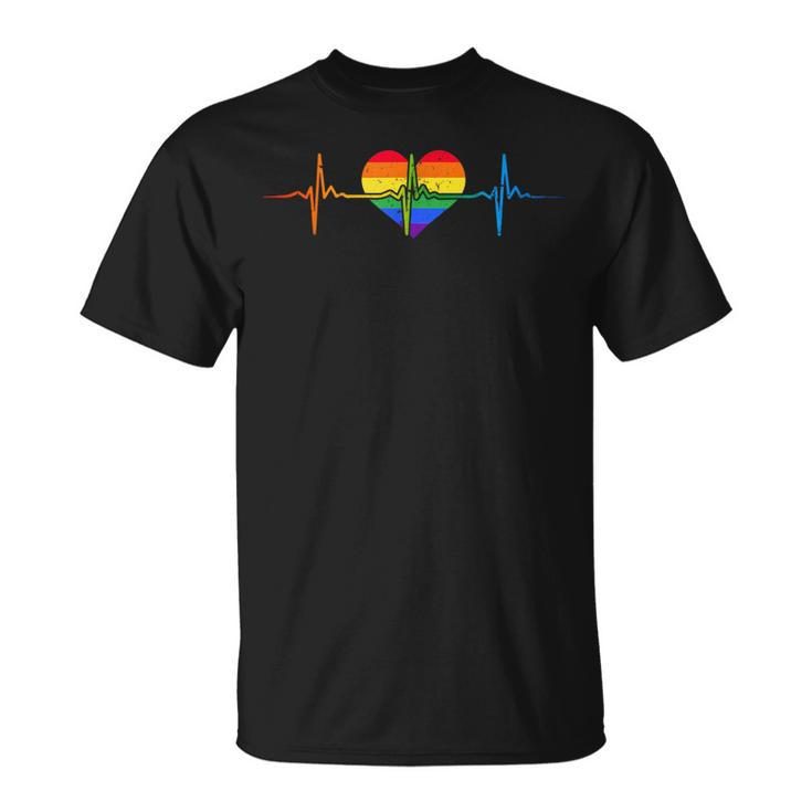 Heartbeat Gay Lgbtq Heartbeat Lovely Pride Lesbian Gays Love Unisex T-Shirt