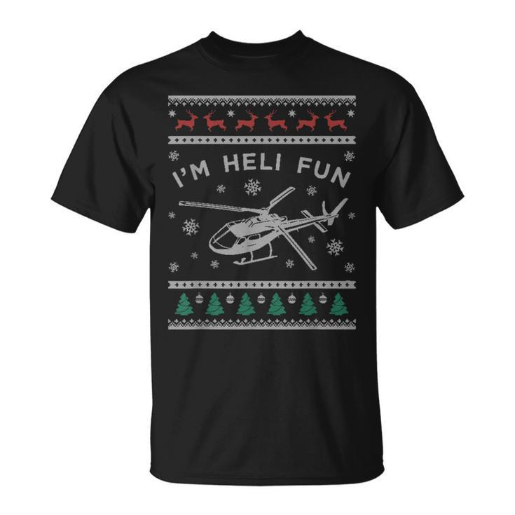 Helicopter Ugly Christmas Sweater Heli Pilot T-Shirt