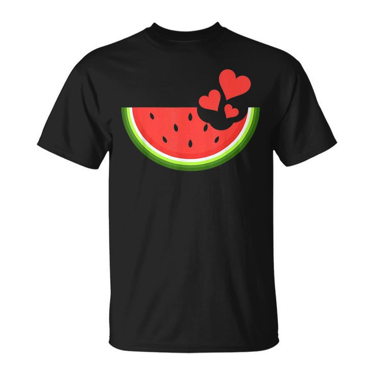 Hello Summer Hearts Watermelon Design Fruit Watermelon Lover  Unisex T-Shirt