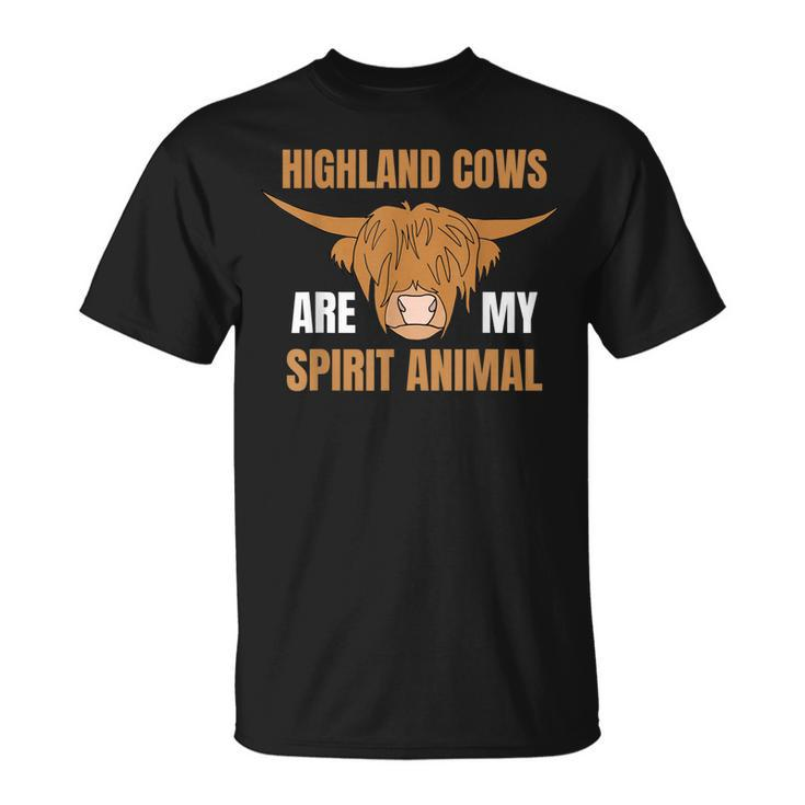 Highland Cows Are My Spirit Animal Highland Cow Lover  Unisex T-Shirt