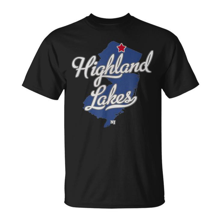 Highland Lakes New Jersey Nj Map T-Shirt