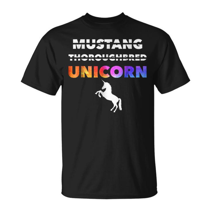 Hilarious Mustang Thoroughbred Unicorn Funny Gift Unicorn Funny Gifts Unisex T-Shirt