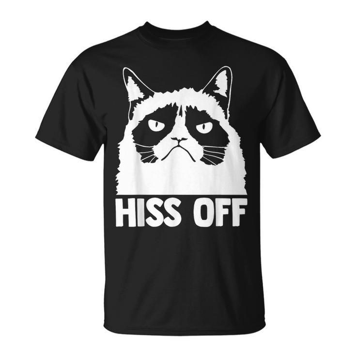 Hiss Off Funny Cat Lover Cute Cat Graphic  Unisex T-Shirt
