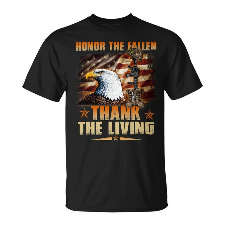 Honor The Fallen Thank The Living Memorial Dayveterans Day 42 Unisex T-Shirt