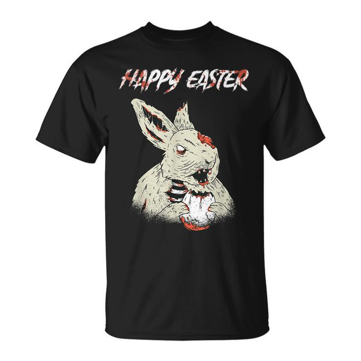 Horror Movie Lover Easter Bunny Bloody Gore Zombie Egg Easter T-Shirt