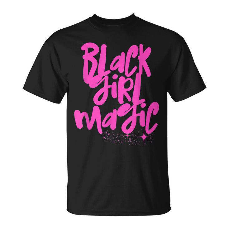 Hot Pink Black Girl Magic Stars Melanin Black Queen Woman  Unisex T-Shirt