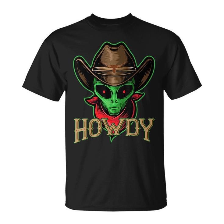 Howdy Alien Cowboy  Funny Halloween Costume Space Lover  Unisex T-Shirt