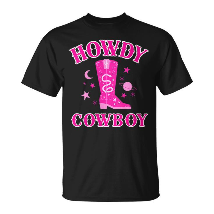 Howdy Rodeo Hot Pink Wild Western Yeehaw Cowgirl Country Gift For Womens Unisex T-Shirt