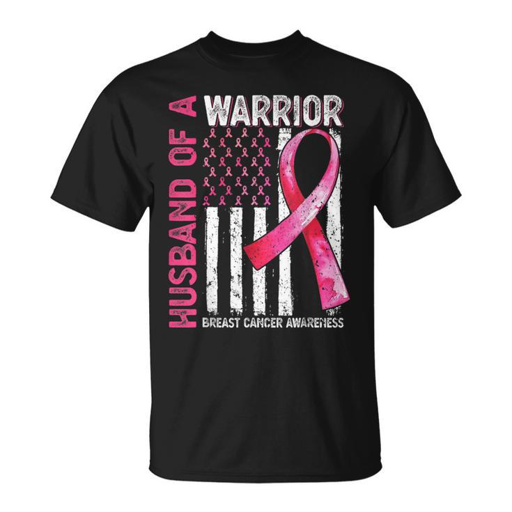 Husband Of A Warrior Support Breast Cancer Awareness Month T-Shirt