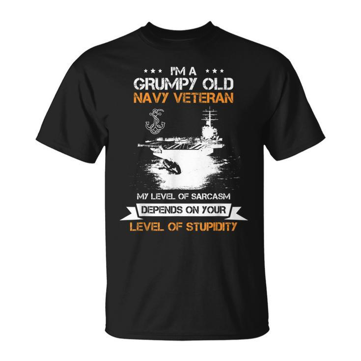 I Am A Grumpy Old Marine Veteran Sarcasm Memorial Gift  Gift For Mens Unisex T-Shirt