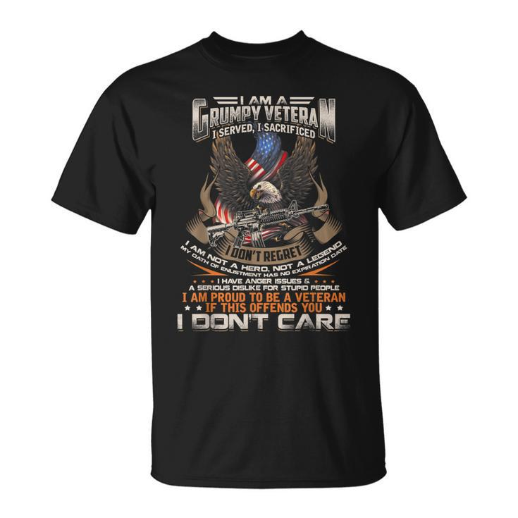 I Am A Grumpy Old Veteran Proud Vet Grandfather Fathers Day  Gift For Mens Unisex T-Shirt