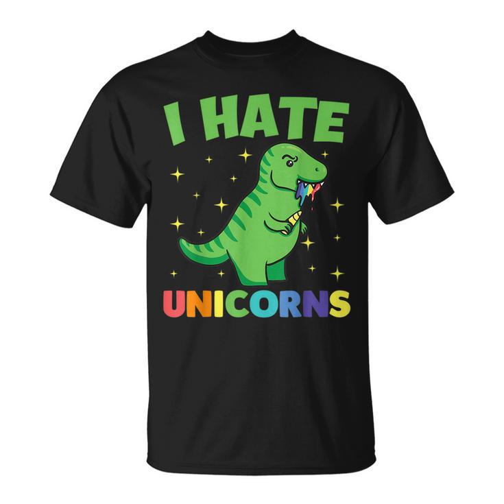 I Hate Unicorns  With Dinosaur Dinosaur Funny Gifts Unisex T-Shirt