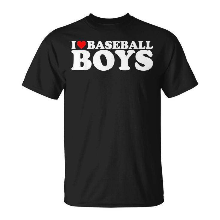I Love Baseball Boys I Heart Baseball Boys Funny Red Heart  Unisex T-Shirt