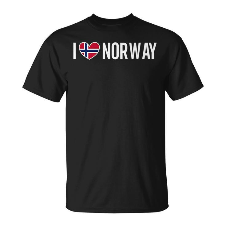 I Love Norway Norwegian Flag Oslo Nordic Norge Pride   Unisex T-Shirt