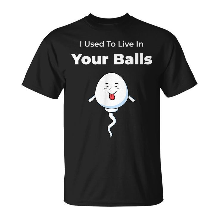 I Used To Live In Your Balls Funny Silly Fathers Day Unisex T-Shirt