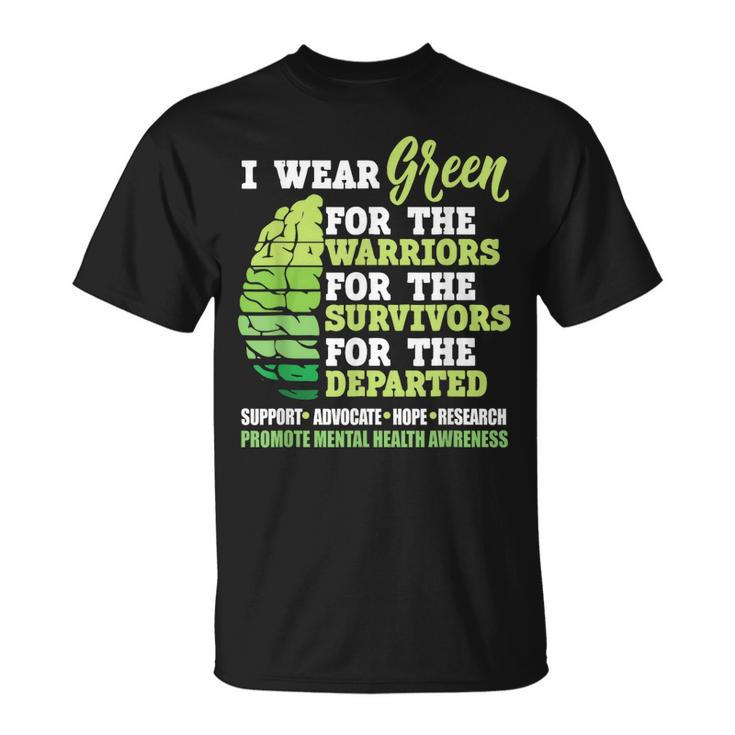 I Wear Green For The Warriors Mental Health Awareness Month Unisex T-Shirt