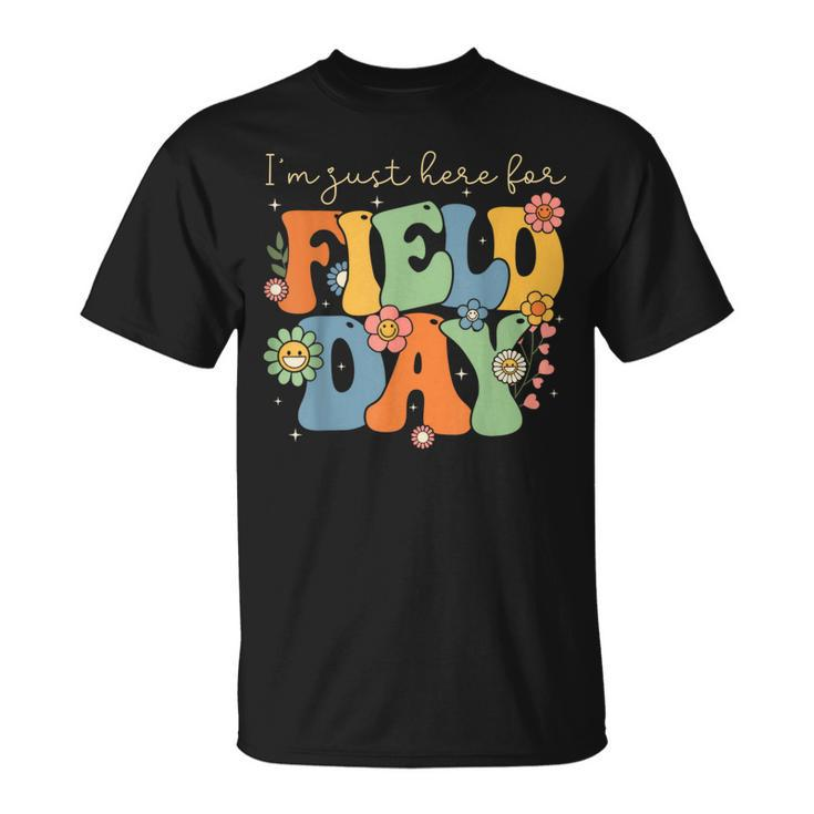 Im Just Here For Field Day Groovy Retro Last Day Of School Unisex T-Shirt