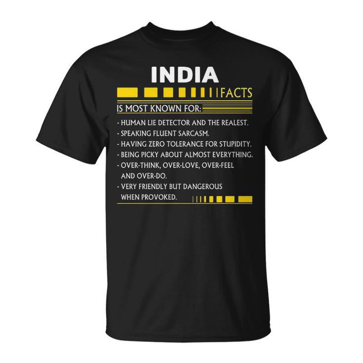 India Name Gift India Facts V2 Unisex T-Shirt