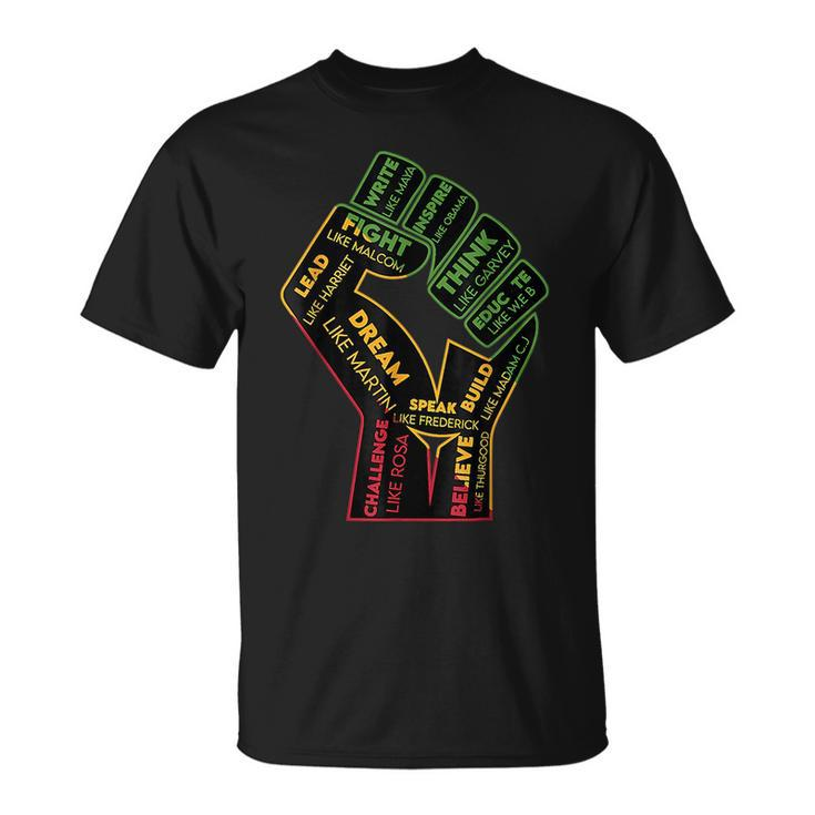 Inspiring Black Leaders Power Fist Hand Junenth Pride  Unisex T-Shirt