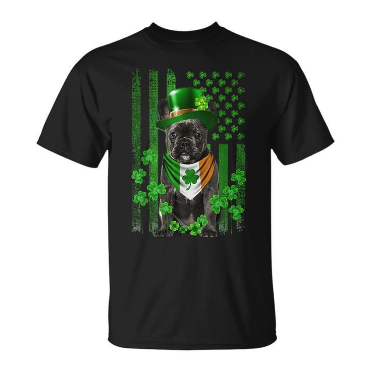 Irish French Bulldog St Patricks Day Funny Leprechaun Flag Leprechaun Funny Gifts Unisex T-Shirt