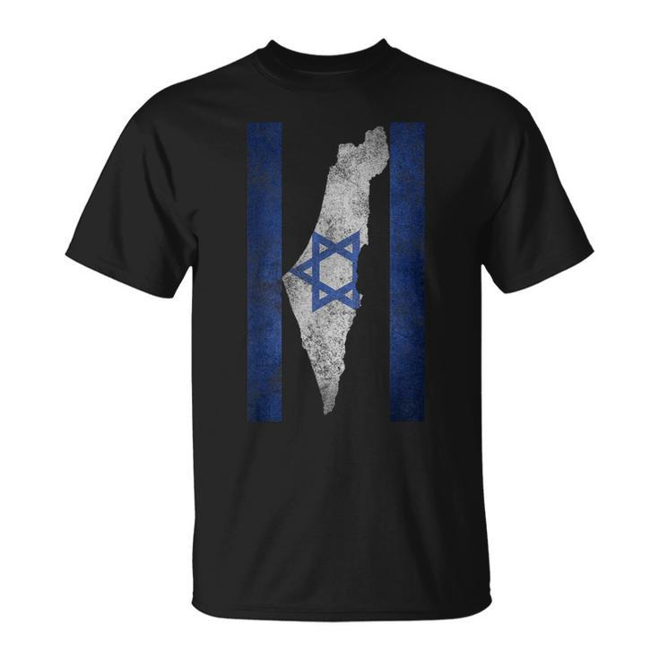 Israel Map Travel Jews Proud Jewish Israeli Flag T-Shirt