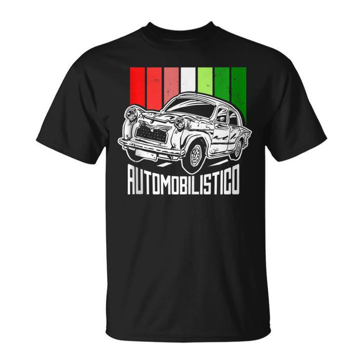 Italian Automotive With Italy Flag Colors Auto Classic Cars  Unisex T-Shirt