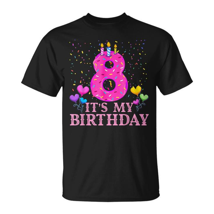 It's My 8Th Birthday Sweet Donut Happy 8 Year Old T-Shirt
