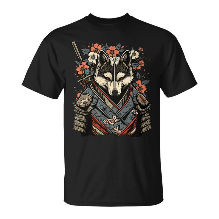 Japanese Samurai Wolf Tattoo Vintage Kawaii Ninja  Gift For Women Unisex T-Shirt